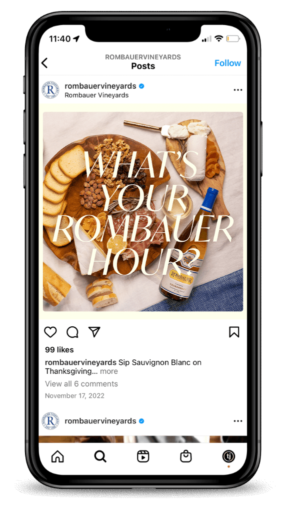 Rombauer Website on an iPhone